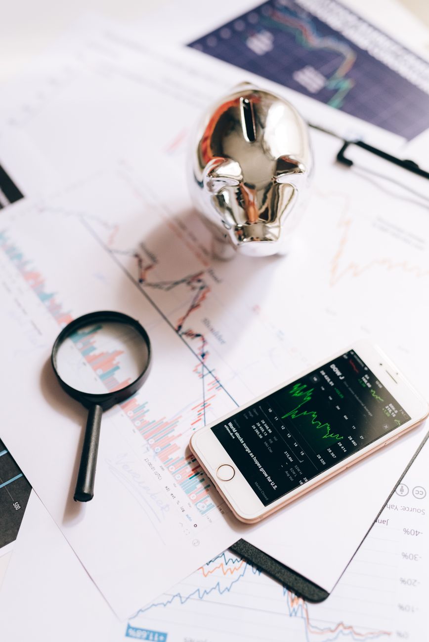 High quality mobile device displaying capital reserves growth statistics